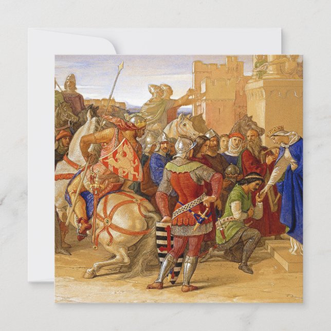 Kung Arthur och Knight i Bord-rundan Inbjudningar (Framsida)