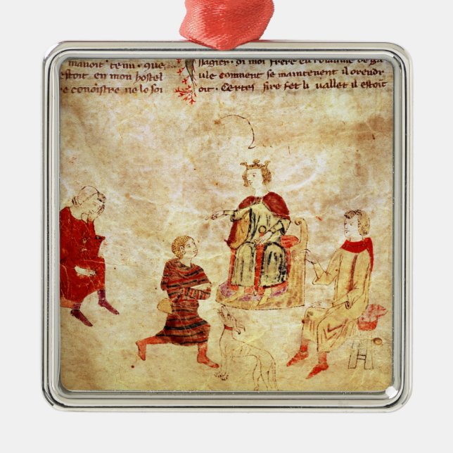 Kung Arthur på hans omgivna biskopsstol Julgransprydnad Metall (Framsidan)