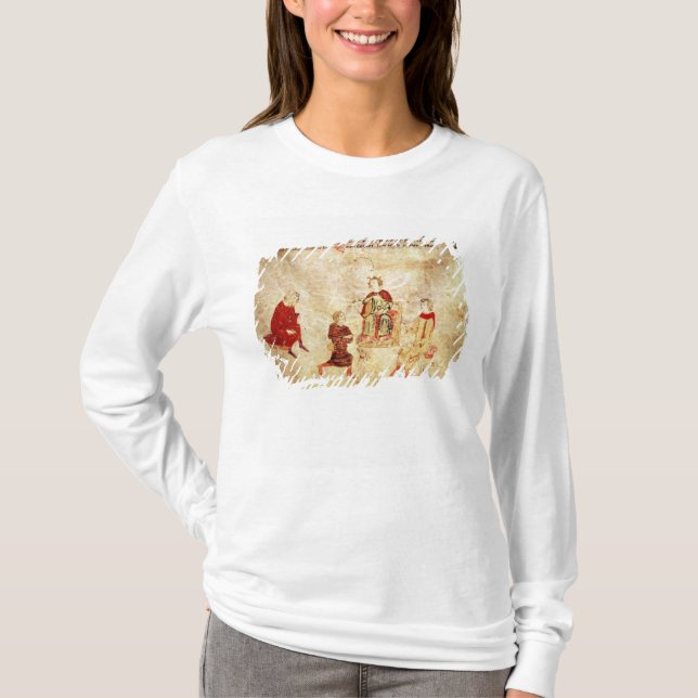 Kung Arthur på hans omgivna biskopsstol T Shirt (Framsida)