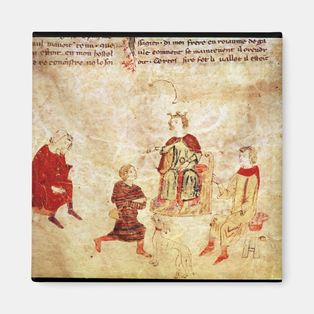 Kung Arthur på hans Throne Surroround Magnet (Framsidan)