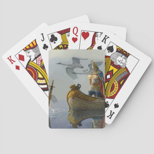 "Kung Arthur tar ordet" av NC Wyeth Casinokort (Baksidan)
