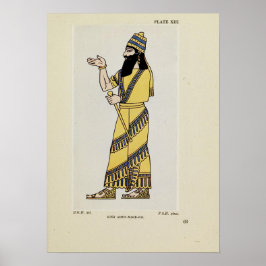 Kung Assur-Nasir-Pal Forntida Assyriska Kostym Poster