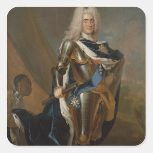 Kung Augustus II av Polen, för 1730 Fyrkantigt Klistermärke