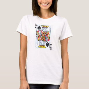 Kung av bedrövade spadar/vintagestil t shirt
