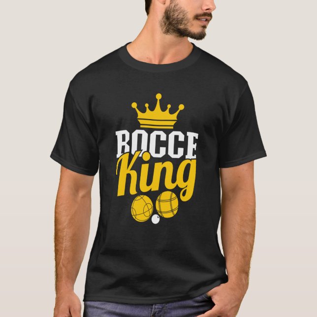 Kung av Bocce Bocciaspelare Boules T Shirt (Framsida)