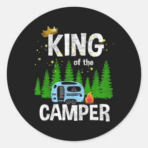 Kung Av Campingen Camping Resa Trailer Vägen Tra Runt Klistermärke