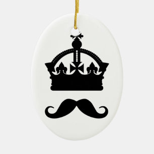 Kung av den beställnings- prydnaden för mustasch julgransprydnad keramik