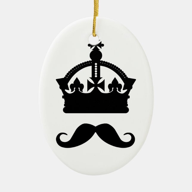 Kung av den beställnings- prydnaden för mustascher julgransprydnad keramik (Framsidan)