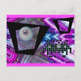 Kung av den nya Vaporwave-invasionen Vykort