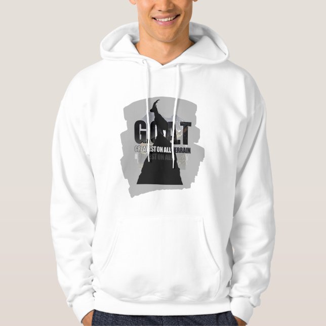 Kung Av Den Vertikala Bergs GOAT Vandring Hoodie (Framsida)