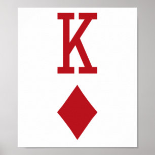 Kung av det röda leka kortet för diamanter poster