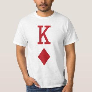 Kung av det röda leka kortet för diamanter tee