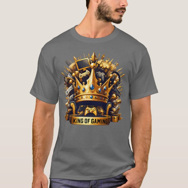 Kung av Gaming Kunglig Tron Kron Design T Shirt (Framsida)