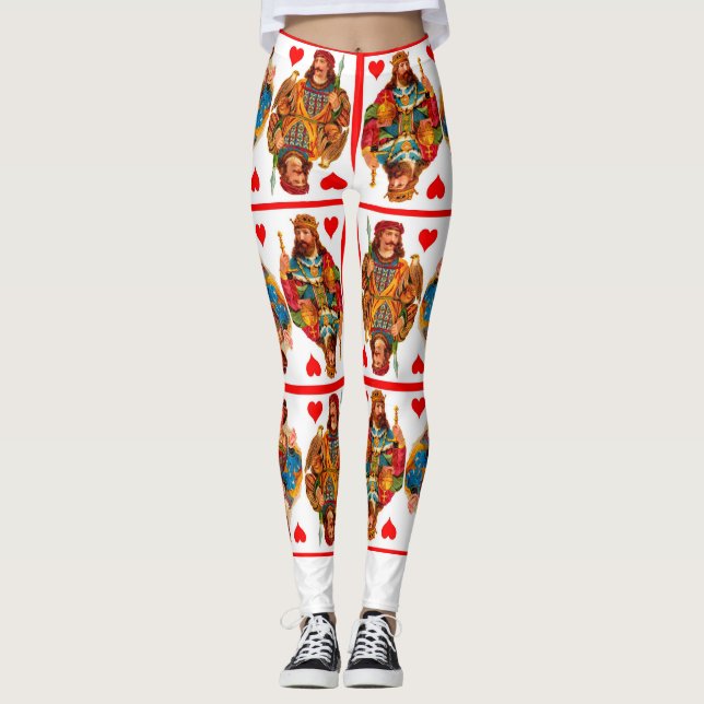 Kung av Hearts Queen of Hearts Jack of Hearts Leggings (Framsida)