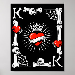 Kung Av Hjärter Kort Kostym Rolig Halloween Kung A Poster