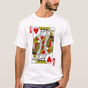 Kung av hjärtor som leker kort t shirt