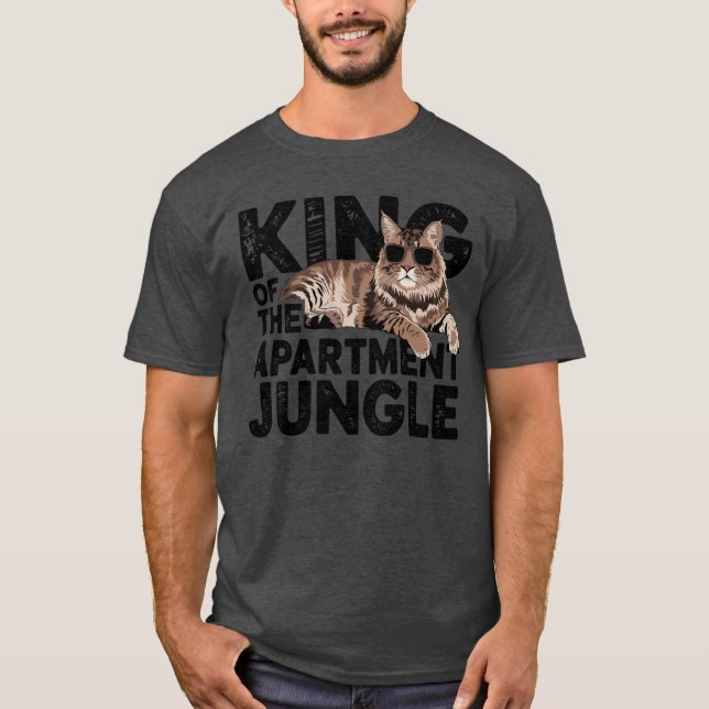 Kung av lägenhetsdjungeln Maine Coon överdimension T Shirt (Framsida)