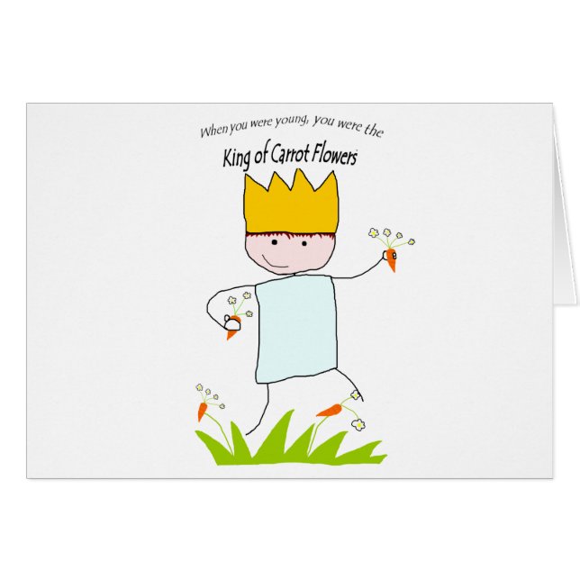 Kung av morotblommor hälsningskort (Framsidan Horizontal)