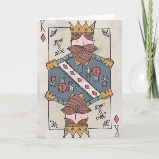 Kung av Pappor – Rolig Spelkort Illustration Tjock Kort (Framsida)