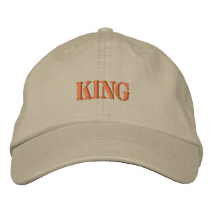 "Kung" av stil Khaki justerbar mössa Broderad Keps