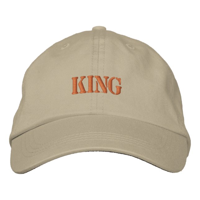 "Kung" av stil Khaki justerbar mössa Broderad Keps (Framsida)