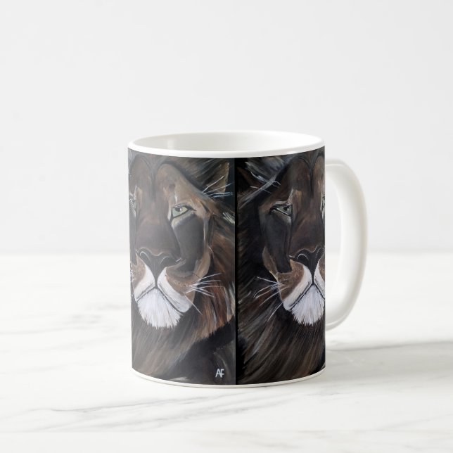 Kung av vilda djur Målning av Alfred Fox Kaffemugg (Framsida höger)