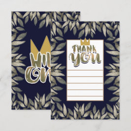 Kung av vilda saker ETT 1-års födelsedag Tack Inbjudningar