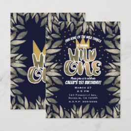 Kung av vilda saker ETT 1-års födelsedagsfest Inbjudningar