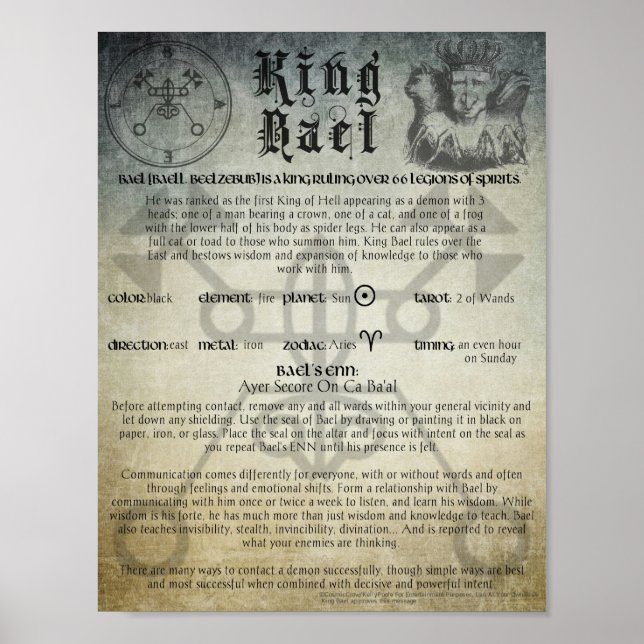 Kung Bael Goetia Poster (Framsidan)