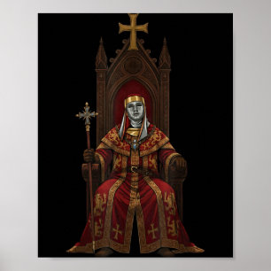 Kung Baldwin Iv Blommig Mask Medeltida Konst Korsf Poster