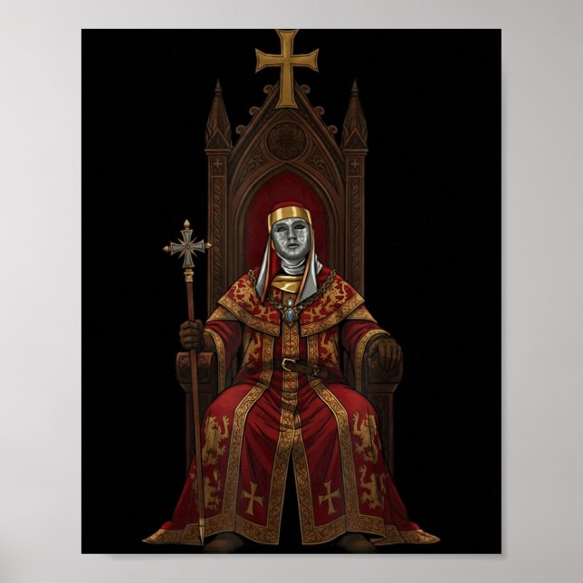 Kung Baldwin Iv Blommig Mask Medeltida Konst Korsf Poster (Framsidan)