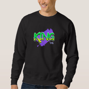 Kung Boss Man Afro Svart Kunglig Ägare Pappa 80s G Lång Ärmad Tröja