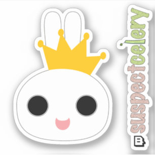 Kung Bunny/Queen Bunny Emote SuspectCelery™ Logoty Klistermärken
