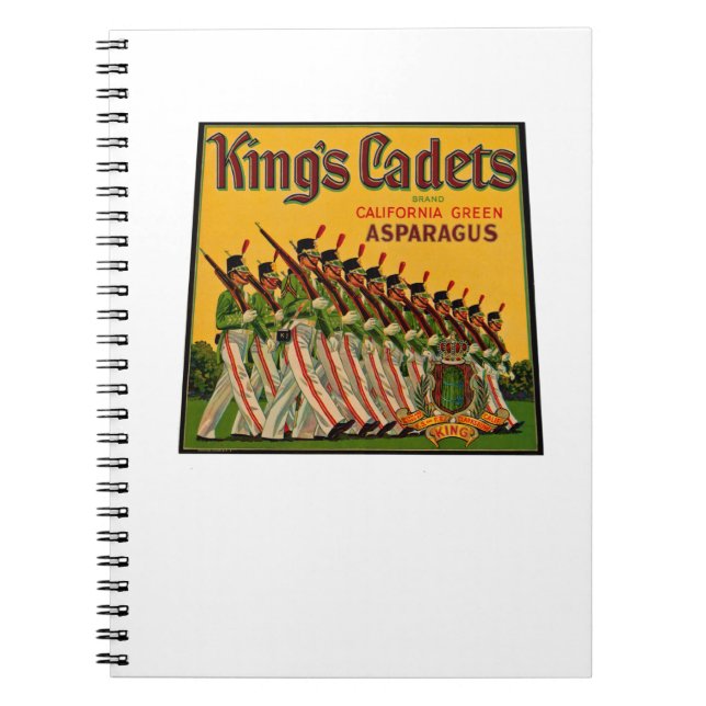 Kung Cadets Asparagus Label Anteckningsbok Med Spiral (Framsidan)