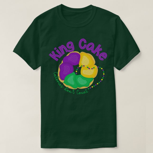 Kung Cake Calories räknas inte Mardi Gras Meme Fun T Shirt (Design framsida)