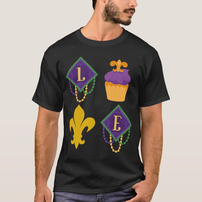Kung Cake Kärlek Mardi Gras Parad Shenanigans Carn T Shirt (Framsida)