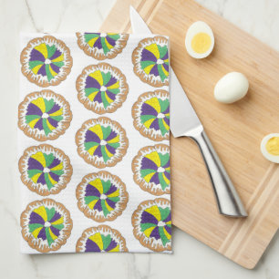 Kung Cake New Orleans NOLA Mardi Gras Carnival Kökshandduk