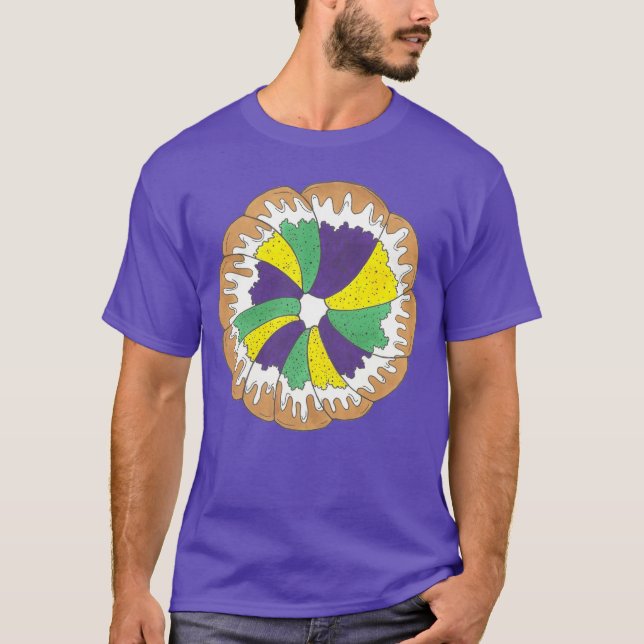 Kung Cake New Orleans NOLA Mardi Gras Carnival T Shirt (Framsida)