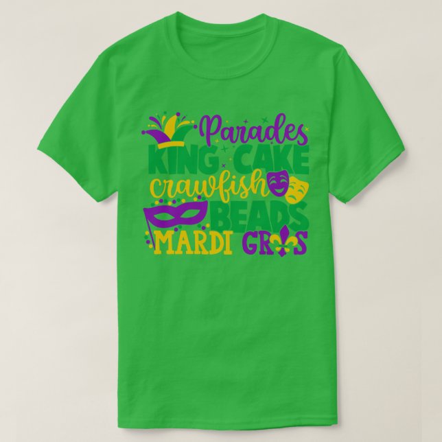 Kung Cake Pärlor Mardi Gras TShirt T Shirt (Design framsida)