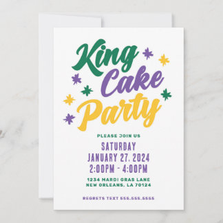Kung Cake Party Inbjudningar