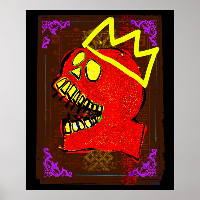 Kung Calavera Skull Day of the dead NFT Art Poster (Framsidan)