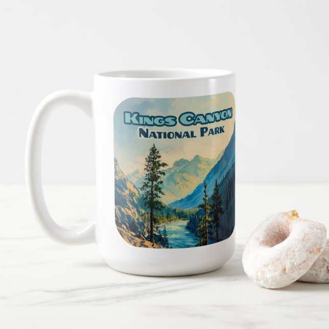 Kung Canyon National Park California Vintage Kaffemugg (Med munk)
