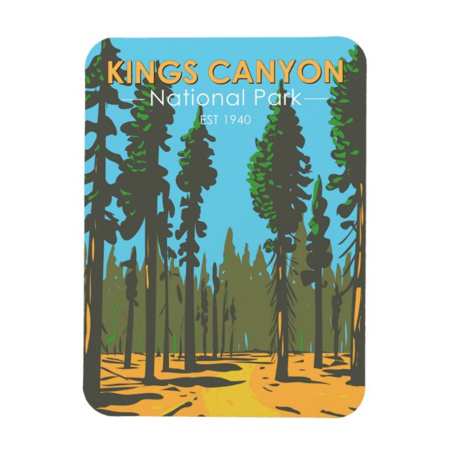 Kung Canyon National Park General Grant Vintage  Magnet (Vertikal)