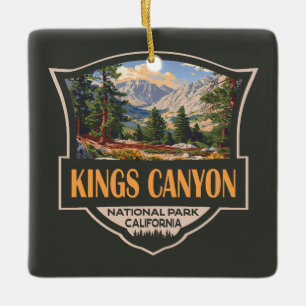 Kung Canyon National Park Illustration Retro Art Julgransprydnad Keramik