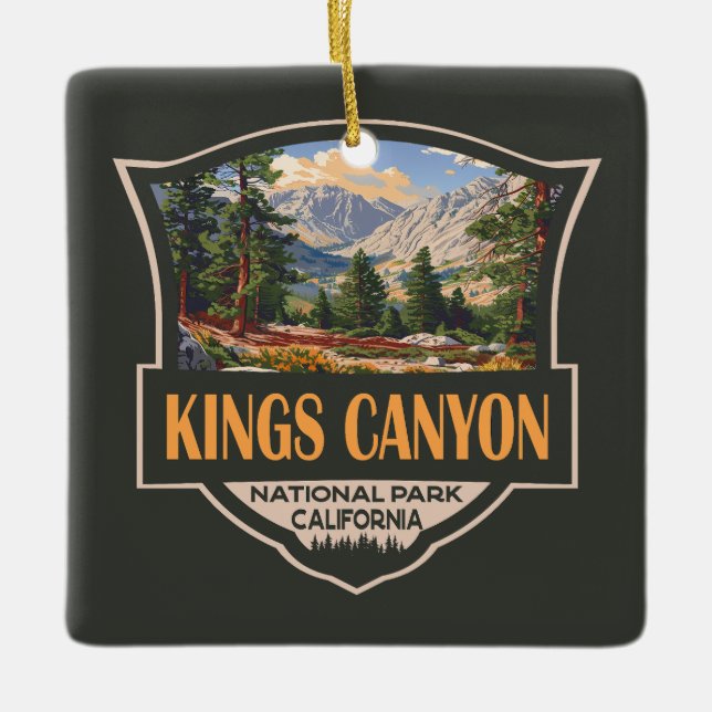Kung Canyon National Park Illustration Retro Art Julgransprydnad Keramik (Framsida)