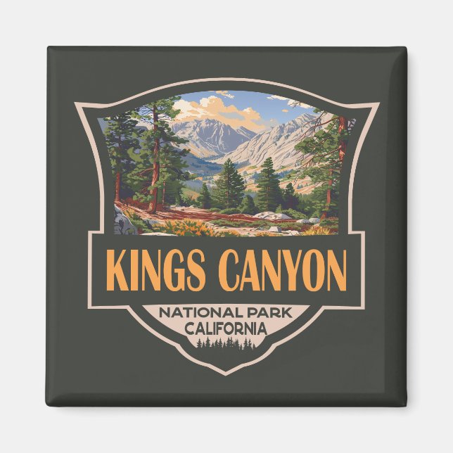 Kung Canyon National Park Illustration Retro Art Magnet (Framsidan)