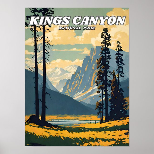 Kung Canyon National Park illustration retro Clas Poster (Framsidan)