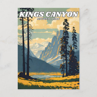 Kung Canyon National Park illustration retro Clas Vykort