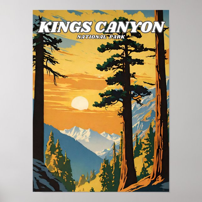 Kung Canyon National Park illustration retro Poster (Framsidan)