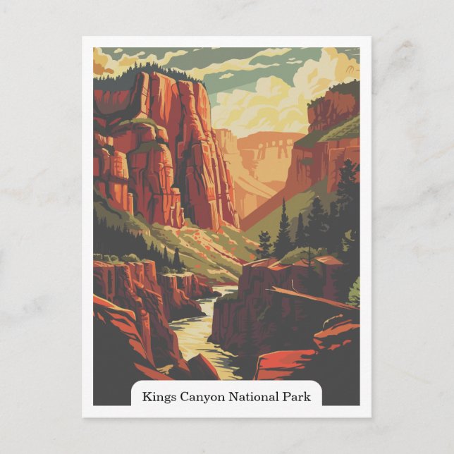 Kung Canyon National Park, Kalifornien, USA Vykort (Framsida)